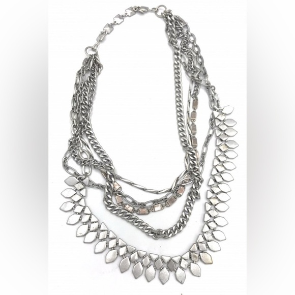 Stella & Dot Sutton Multilayered 5-way Silver Statement Necklace - Picture 6 of 12
